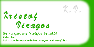kristof viragos business card