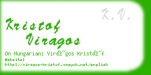 kristof viragos business card